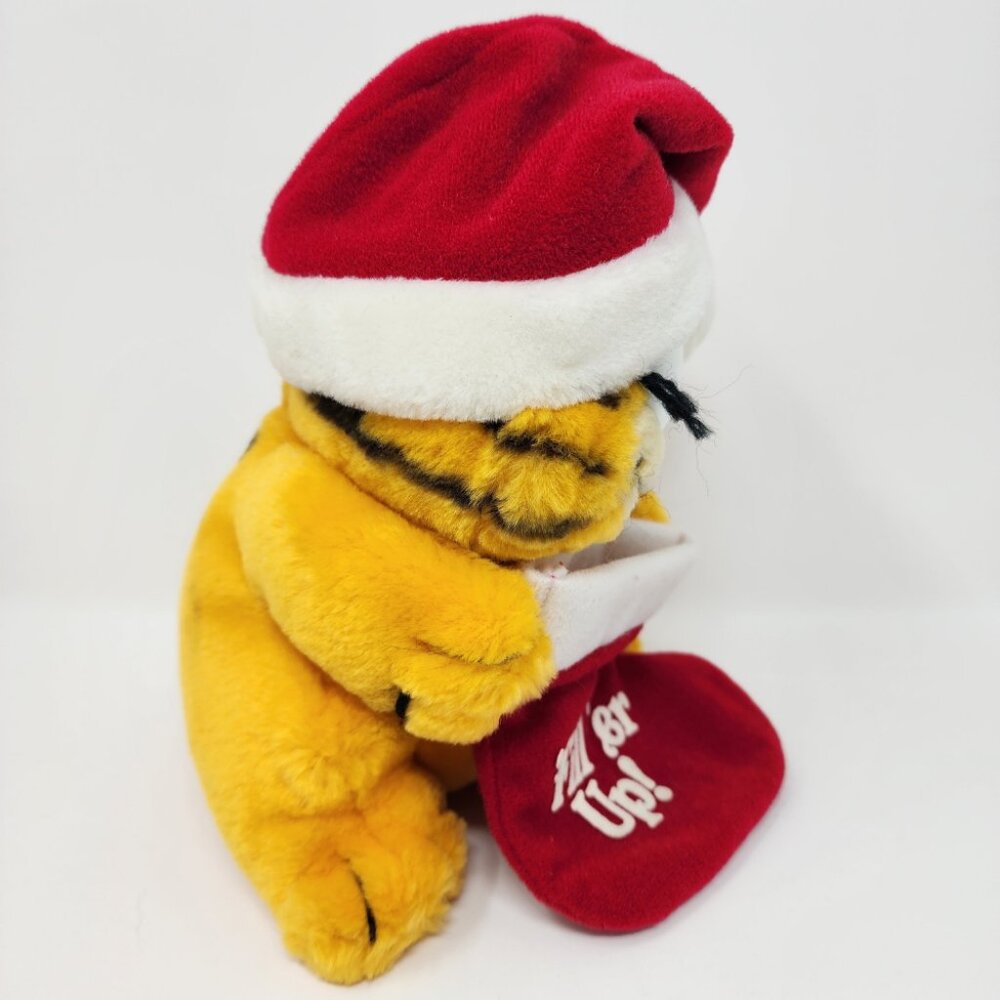 Vtg 1981 Dakin Garfield Santa Cat 8" Plush 'Fill Er Up!' Christmas Stocking Toy - Picture 6 of 15